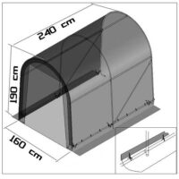 Teisaldatav Garaaž valge, P:2,4m L:1,6m K:1,9m